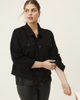 Paulina Black Denim Jacket - thumbnail