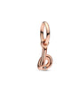 Letter B Script Alphabet Dangle Charm in Rose Gold - thumbnail