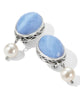 Moon Leverback Earrings in Blue - thumbnail