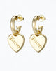 Love Forever Heart Charm Earrings in Gold - thumbnail