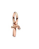 Letter R Script Alphabet Dangle Charm in Rose Gold - thumbnail