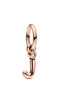 Letter J Script Alphabet Dangle Charm in Rose Gold - thumbnail