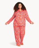Heart Print Button Down Sleep Shirt - thumbnail