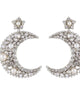 Lavender Crystal Crescent Earrings in Silver - thumbnail