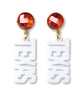 Mini Texas Proud With Mandarin Garnet Gemstones in White Acrylic - thumbnail