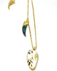 Natural Shell And Paua Shard On Gold Chain Necklace in Gold - thumbnail