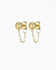 Mini Hardware Chain Stud Earrings in Gold/Clear - thumbnail