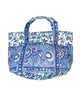 Large Beach Bag in Blue/Green Floral - thumbnail