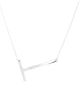 Sideways Initial Necklace T in Silver - thumbnail