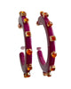 Women'S City Girl Jeweled Large Hoop in Maroon Orange - thumbnail