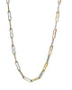 Two Tone Safety Pin Link Necklace in Gold/Sterling Silver - thumbnail
