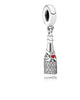 Sparkling Wine Dangle Charm in Silver - thumbnail