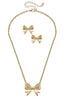 Women'S Stephanie Bow Earring And Necklace Set in Gold - thumbnail