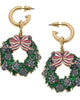 Women'S Noelle Christmas Wreath Earrings in Pink/Green - thumbnail