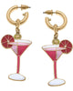 Women'S Cosmo Cocktail Enamel Earrings in Pink - thumbnail