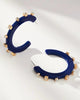 Women'S City Girl Jeweled Small Hoop in Navy Crystal - thumbnail