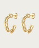 Ramones Hammered Chain Hoops in Gold - thumbnail