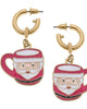 Women'S Noelle Santa Mug Earrings in Pink/White - thumbnail