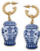 Women'S Aubree Enamel Pagoda Ginger Jar Earrings in Blue/White - thumbnail