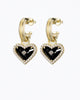 Whitney Gemstone Heart Earrings in Gold - thumbnail