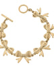Women'S Bow Linked Toggle Bracelet in Worn Gold - thumbnail
