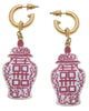 Women'S Blaire Enamel Ginger Jar Earrings in Pink - thumbnail