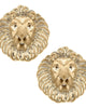 Women'S Louise Lion Head Stud Earrings in Worn Gold - thumbnail