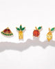 Tropical Fruit Basket Stud Earrings Set in Gold - thumbnail