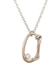 Vertical Oval Link With Diamond Necklace in White Gold - thumbnail