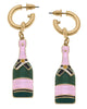 Women'S Lola Enamel Champagne Bottle Earrings in Pink/Green - thumbnail