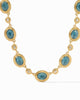 Tudor Stone Necklace in Iridescent Peacock Blue - thumbnail