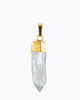 Rock Crystal Quartz Pendant in Clear/Gold - thumbnail