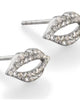 Tiny Kiss Pave Diamond Stud Earrings in Silver - thumbnail