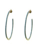 Pave Turquoise Hoops in Turquoise - thumbnail