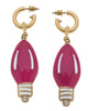Women'S Noelle Light Bulb Earrings in Pink/White - thumbnail