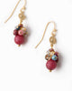 Women'S Matte Gold, Czech Glass Cluster Earrings in Multi - thumbnail