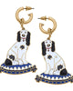 Women'S Baron Enamel Staffordshire Dog Earrings in Black/White - thumbnail