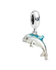 Shimmering Dolphin Dangle Charm in Blue - thumbnail