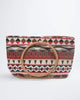 Tulum Handloom Leather Tote in Red - thumbnail