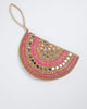 Sandia Raffia Clutch Wristlet Bag in Gold/Pink - thumbnail