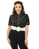 Unique Vintage Black Heart Pocket Top - thumbnail