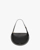 Bumper-Moon Leather Shoulder Bag With Crystal in Black - thumbnail