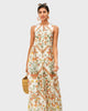 Floral print georgette release pleat dress - thumbnail