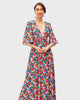 Heart print crepe smocked maxi dress - thumbnail