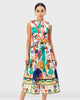 Floral graphic print cotton poplin shirtdress - thumbnail