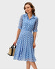 Polka dot print georgette shirtdress - thumbnail