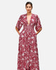 Plunge floral print crepe maxi dress - thumbnail