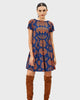 Release pleat graphic print crepe shift dress - thumbnail
