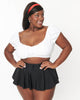Unique Vintage Black High Waist Swim Skirt - thumbnail