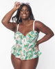 Unique Vintage Green & Pink Monstera Print Daphne Swim Bottoms - thumbnail